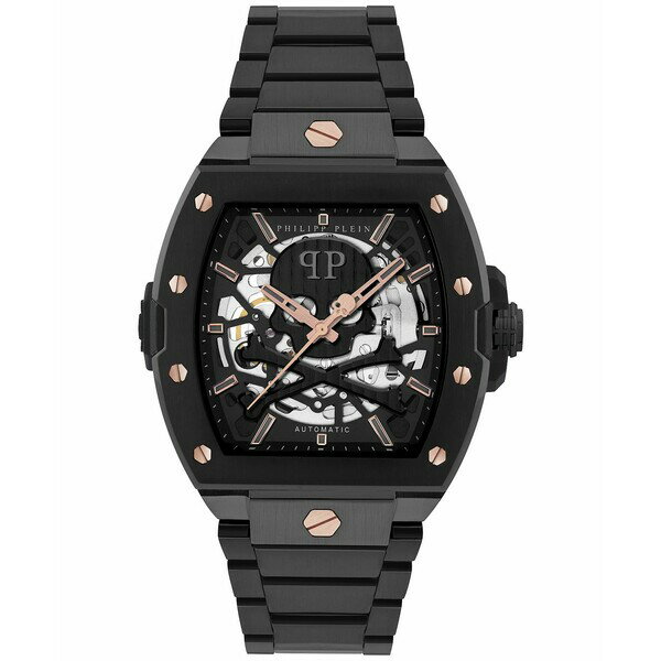 フィリッププレイン メンズ 腕時計 アクセサリー Men's Automatic The Skeleton 2.0 Black Ion Plated Bracelet Watch 44mm Ip Black