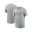 ジョーダン メンズ シャツ トップス Men's Heather Gray North Carolina Tar Heels Primetime Evergreen Wordmark T-Shirt Heather Gray
