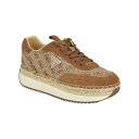 ゲス レディース スニーカー シューズ Women's Stefen Lace-Up Platform Espadrille Sneakers Brown Logo(4)