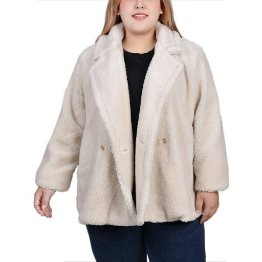 ニューヨークコレクション レディース ジャケット&ブルゾン アウター Plus Size Long Sleeve Double Breasted Sherpa Jacket Eggnog ニューヨークコレクション レディース ジャケット&ブルゾン アウター Plus Size Long Sleeve Double Breasted Sherpa Jacket Eggnog