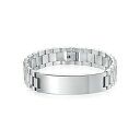 ブリング メンズ ブレスレット・バングル・アンクレット アクセサリー Silver Tone Stainless Steel ID Bracelet with Name Plate - 8 8.5 Inch Silver tone(4)