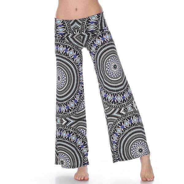 ホワイトマーク レディース カジュアルパンツ ボトムス Geometric Print Palazzo Pants Blue