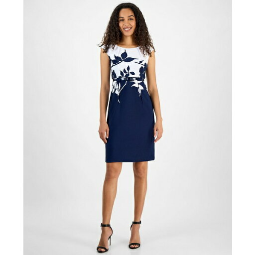 コネクテッド レディース ワンピース トップス Women's Scuba-Crepe Cap-Sleeve Sheath Dress Nvy コネクテッド レディース ワンピース トップス Women's Scuba-Crepe Cap-Sleeve Sheath Dress Nvy
