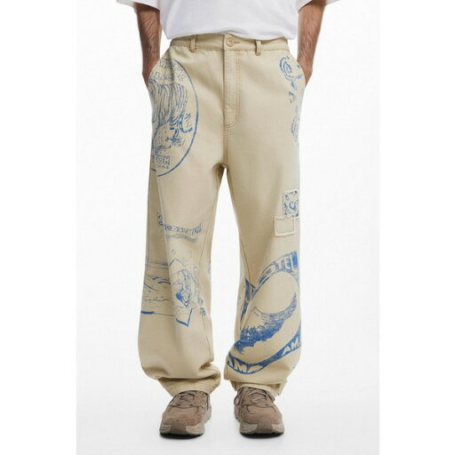 デジグアル メンズ カジュアルパンツ ボトムス Men's Patchwork jeans Light beige デジグアル メンズ カジュアルパンツ ボトムス Men's Patchwork jeans Light beige