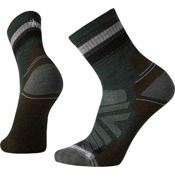 X}[gE[ Y C A_[EFA Smartwool Men's Hike Light Cushion Striped Mid Crew Socks DARK SAGE