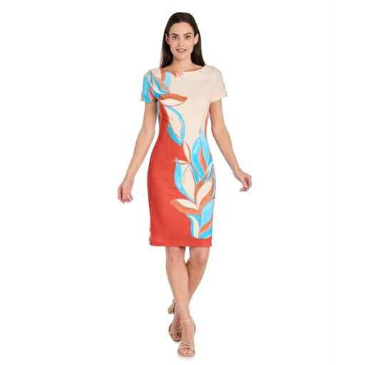 アールアンドエムリチャーズ レディース ワンピース トップス Women's Colorblocked Placement-Print Sheath Dress Terracotta アールアンドエムリチャーズ レディース ワンピース トップス Women's Colorblocked Placement-Print Sheath Dress Terracotta