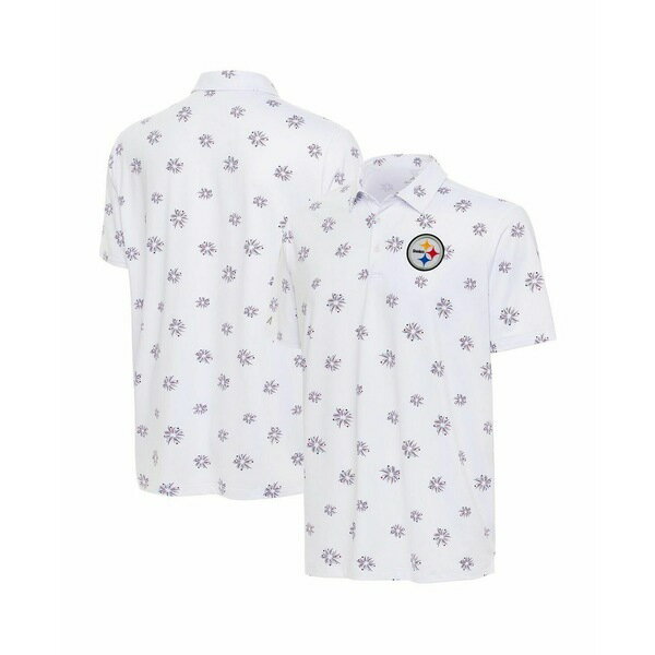 ƥ   ȥåץ Men's White Pittsburgh Steelers Fireworks Polo Whi...