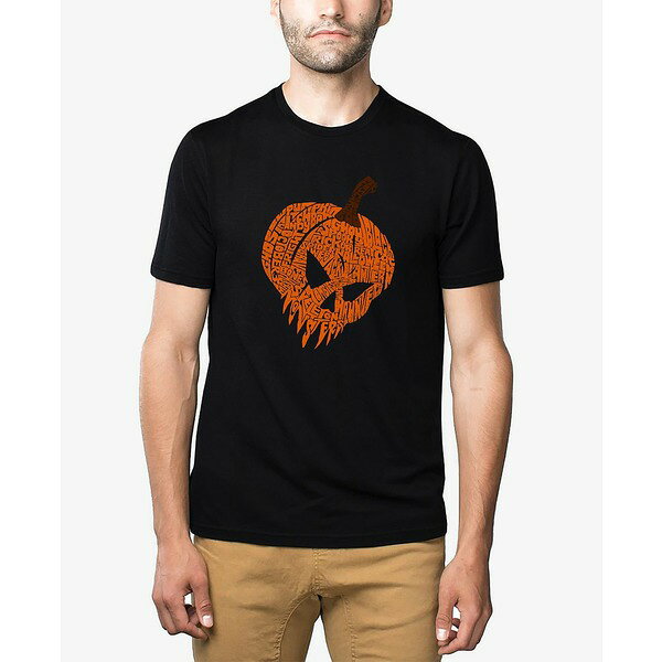 エルエーポップアート メンズ シャツ トップス Men's Evil Pumpkin Premium Blend Word Art T-Shirt Bl..