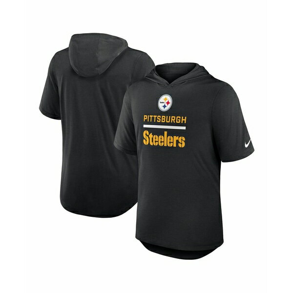 ʥ   ȥåץ Men's Black Pittsburgh Steelers Lockup Tri-Blend Hood...