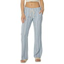 ロキシー レディース カジュアルパンツ ボトムス Juniors' Oceanside Striped Wide-Leg Beach Pants Riviera Solid