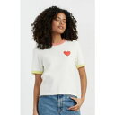 チンティアンドパーカー レディース カットソー トップス Women's Cotton Heart Breton Crochet T-Shirt Cream