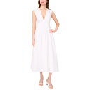 パーカー レディース ワンピース トップス The Abria Cotton Plunging-Neck Drop-Waist Midi Dress White