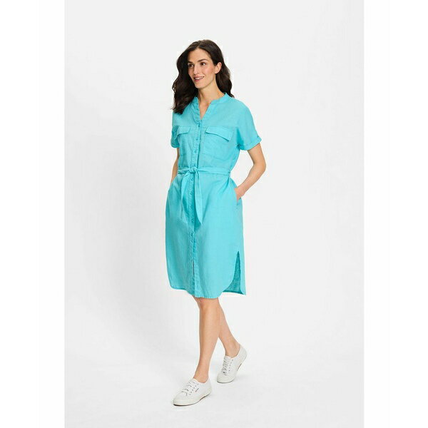 オルセン レディース ワンピース トップス Women's Linen Blend Tunic Shirt Dress Aruba blue