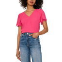 ヴィンスカムート レディース カットソー トップス Women's V-neck Tulip Sleeve Blouse Flamingo Pink