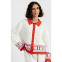 チンティアンドパーカー レディース カットソー トップス Women's Cotton Chevron Stitch T-Shirt Cream-terracotta