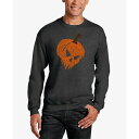 エルエーポップアート メンズ パーカー・スウェットシャツ アウター Men's Evil Pumpkin Word Art Crewneck Sweatshir...
