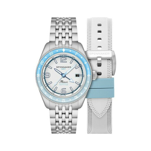 スピ二カー メンズ 腕時計 アクセサリー Men's Fleuss GMT Automatic Solid Stainless Steel Bracelet Watch, 43mm White スピ二カー メンズ 腕時計 アクセサリー Men's Fleuss GMT Automatic Solid Stainless Steel Bracelet Watch, 43mm White