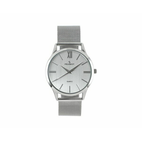 プジョー メンズ 腕時計 アクセサリー Men's 40mm Silver Dial Slim Case Stainless Steel Mesh Watch No Color