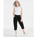 スタイルアンドコー レディース カジュアルパンツ ボトムス Petite Pull-On Mid-Rise Rolled Cuff Capri Pants, Created for Macy's Deep Black