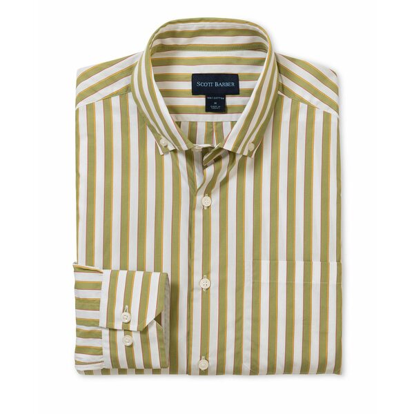 åȥСС   ȥåץ Men's Bold Sateen Stripe, Sage Sage
