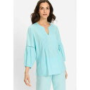 オルセン レディース カットソー トップス Women's Linen Blend Boho Blouse Aqua mint(4)