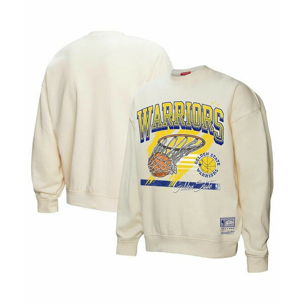 ミッチェル&ネス レディース カットソー トップス Women's Cream Golden State Warriors Brush Bucket ..