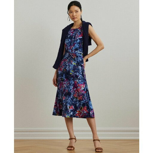 ラルフローレン レディース ワンピース トップス Women's Print Twist-Front Jersey Dress Blue Multi ラルフローレン レディース ワンピース トップス Women's Print Twist-Front Jersey Dress Blue Multi