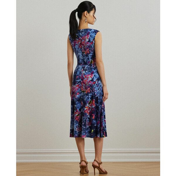ラルフローレン レディース ワンピース トップス Women's Print Twist-Front Jersey Dress Blue Multi