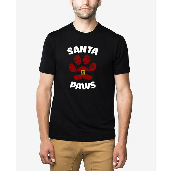 륨ݥåץ   ȥåץ Men's Santa Paws Premium Blend Word Art T-Shir...