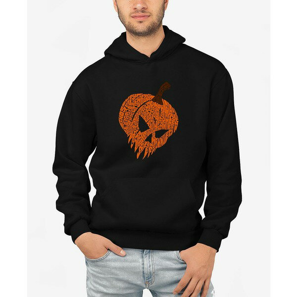 エルエーポップアート メンズ パーカー・スウェットシャツ アウター Men's Evil Pumpkin Word Art Hood..
