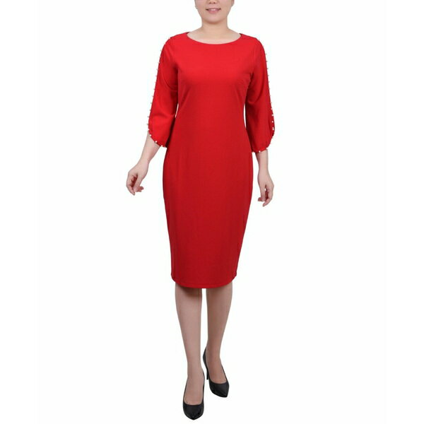 ˥塼衼쥯 ǥ ԡ ȥåץ Women's 3/4 Imitation Pearl Detail Petal...