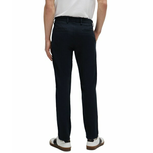 ヒューゴボス メンズ カジュアルパンツ ボトムス Men's Honeycomb-Structured Tapered-Fit Trousers Dark Blue