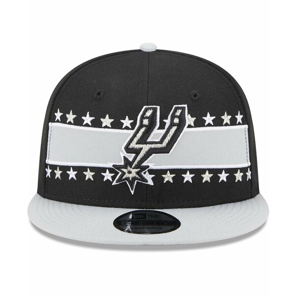 ニューエラ レディース 帽子 アクセサリー Men's Black San Antonio Spurs Banded Stars 9FIFTY Snapback Hat Black