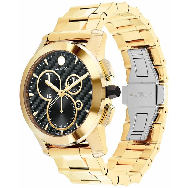 モバド モバド レディース 腕時計 アクセサリー Vizio Men's Swiss Chronograph Gold-Tone PVD Bracelet Watch 45mm Gold