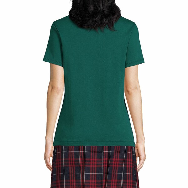 ランズエンド レディース シャツ トップス Women's School Uniform Short Sleeve Feminine Fit Interlock Polo Shirt Evergreen