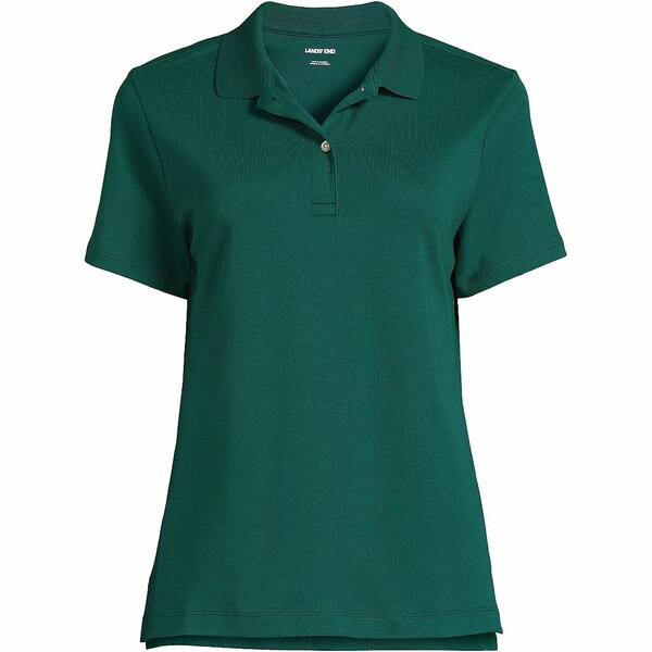 ランズエンド レディース シャツ トップス Women's School Uniform Short Sleeve Feminine Fit Interlock Polo Shirt Evergreen