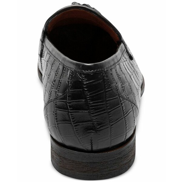 ƥॹ  åݥ󡦥ե 塼 Men's Franz Moc-Toe Croc-Texture Tassel Dress Loafer Black