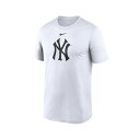 ナイキ レディース Tシャツ トップス Men's White New York Yankees Legend Fuse Large Logo Performance T-shirt White