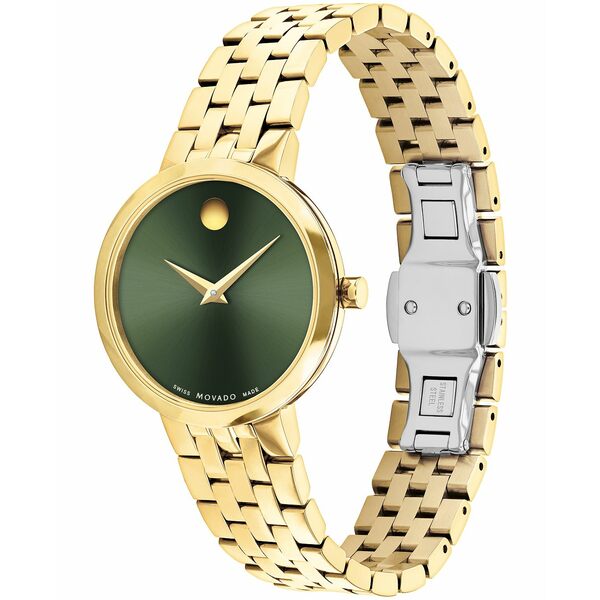 モバド モバド レディース 腕時計 アクセサリー Women Museum Classic Swiss Quartz Gold PVD 29.5mm Watch Green Dial