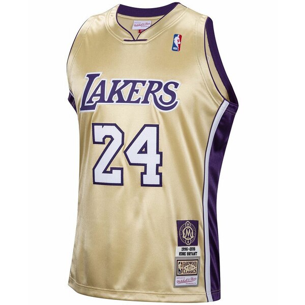 ミッチェル ネス レディース Tシャツ トップス Men 039 s Kobe Bryant Gold-Tone Los Angeles Lakers Hall of Fame Class of 2020 24 Authentic Hardwood Classics Jersey Gold