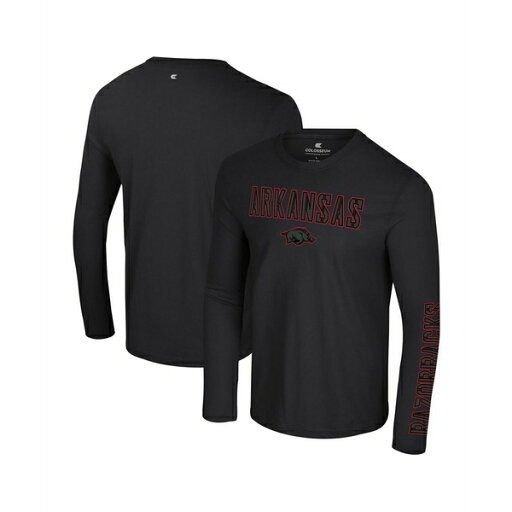 コロシアム メンズ シャツ トップス Men's Black Arkansas Razorbacks Color Pop Active Blend 2-Hit Long Sleeve T-Shirt Black コロシアム メンズ シャツ トップス Men's Black Arkansas Razorbacks Color Pop Active Blend 2-Hit Long Sleeve T-Shirt Black