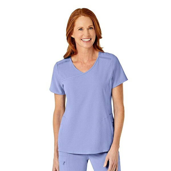 ウィンク レディース カットソー トップス RENEW Women's Mock Wrap Scrub Top Ceil blue