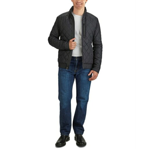 コールハーン メンズ ジャケット&ブルゾン アウター Cole Hann Men's Diamond Quilt Jacket with Faux Sherpa Lining Black コールハーン メンズ ジャケット&ブルゾン アウター Cole Hann Men's Diamond Quilt Jacket with Faux Sherpa Lining Black
