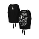ザ ワイルド コレクティブ レディース カットソー トップス Women's Black Chicago White Sox Twisted Tie Front Tank Top Black