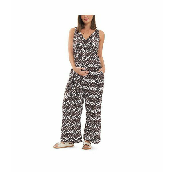 ライプ マタニティ レディース ワンピース トップス Grace V-Neck Jumpsuit Chocolate/White Chocolate