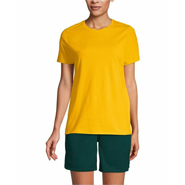 ランズエンド レディース カットソー トップス Women's Short Sleeve Feminine Fit Essential T-shirt ..