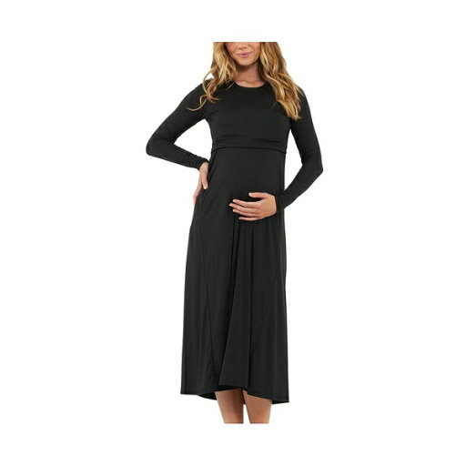 ライプ マタニティ レディース ワンピース トップス Luxe Knit A-Line Nursing Dress Black ライプ マタニティ レディース ワンピース トップス Luxe Knit A-Line Nursing Dress Black