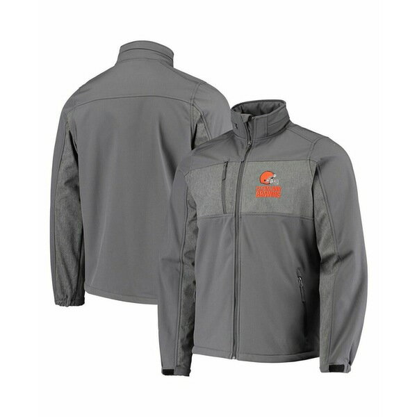 ダンブルック メンズ ジャケット＆ブルゾン アウター Men's Graphite Cleveland Browns Circle Zephyr Softshell Full-Zip Jacket Graphite