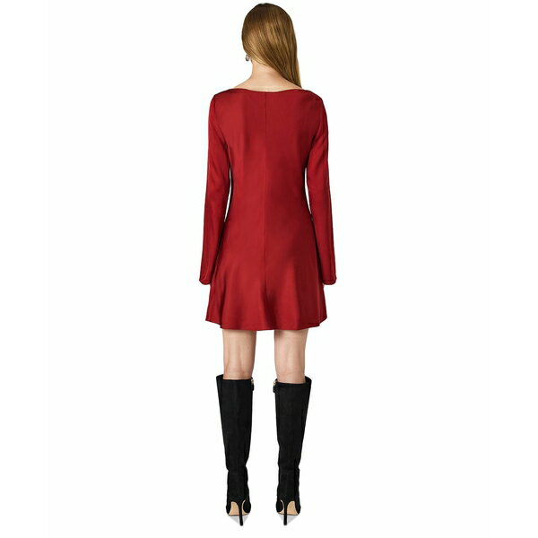 フレンチコネクション レディース ワンピース トップス Women's Ennis Satin Long Sleeve Mini Dress Wine