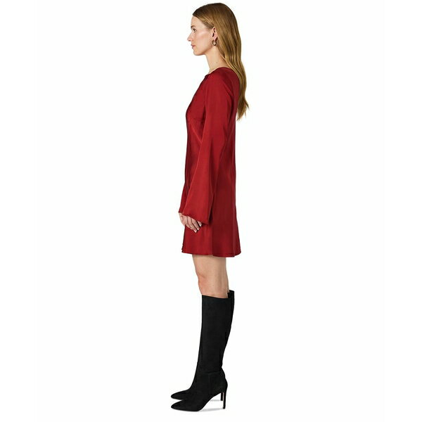 フレンチコネクション レディース ワンピース トップス Women's Ennis Satin Long Sleeve Mini Dress Wine